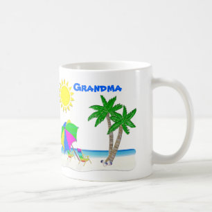 ビーチのマグ、パーソナライズな祖母のマグ コーヒーマグカップ