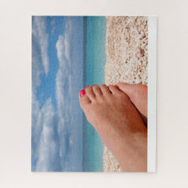 ビーチのマニキュアが付いている足 ジグソーパズル