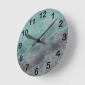 ビーチのミシガン湖の抽象的な波 ラウンド壁時計 (傾斜)