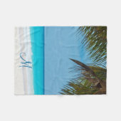 ビーチのヤシの木の写真の追加フリースブランケット フリースブランケット (正面(横))