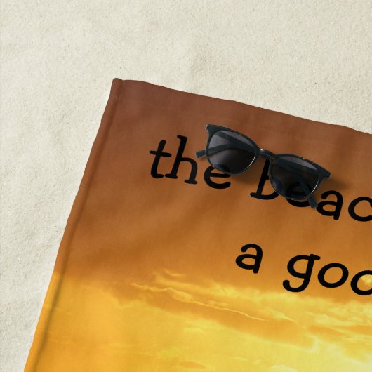 ビーチのヤシの木の日没のシルエット ビーチタオル (インサイチュ)