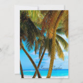 ビーチのヤシの木の海宛先の結婚式 招待状 (裏面)