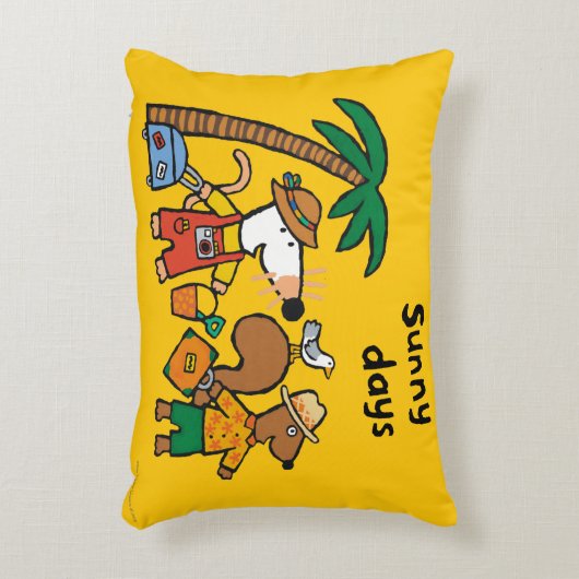 ビーチのヤシの木を持つMaisyそしてシリル アクセントクッション (正面(垂直))