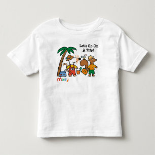 ビーチのヤシの木を持つMaisyそしてシリル トドラーTシャツ