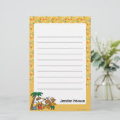 ビーチのヤシの木を持つMaisyそしてシリル 便箋 (スタンド正面)