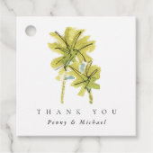 ビーチのヤシの木トロピカルウォーターの色ありがとう フェイバータグ (正面)