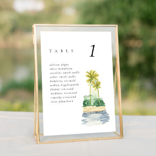 ビーチのヤシの木5x7結婚インチの座席表