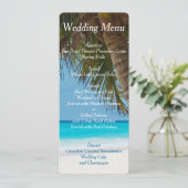 ビーチのヤシの木 ウェディングメニュー 招待状 (スタンド正面)