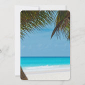 ビーチのヤシの木 ウェディング 招待状 (裏面)