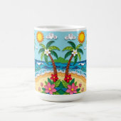 ビーチのヤシの木  コーヒーマグカップ (中央)