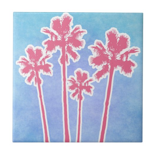 ビーチのヤシの木 タイル (正面)