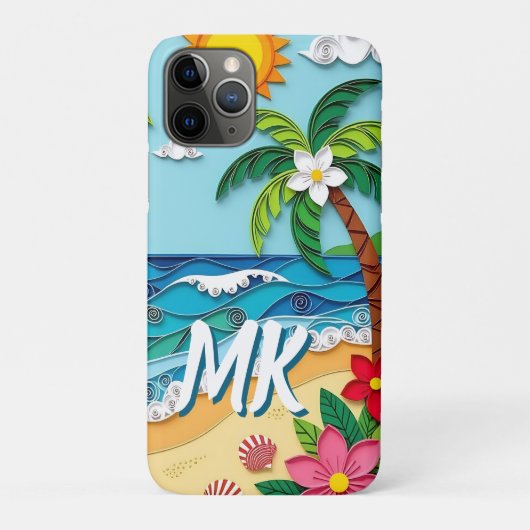 ビーチのヤシの木 パーソナライズデザイン Case-Mate iPhoneケース (裏)