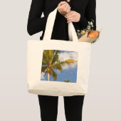 ビーチのヤシの木 ラージトートバッグ (正面(商品))