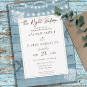 ビーチのリハーサル結婚ディナー前の夜 招待状