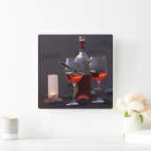 ビーチのワイン スクエア壁時計 (ホーム)