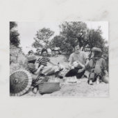 ビーチのヴィンテージの写真のEdwardianのピクニック ポストカード (正面)