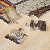 ビーチのヴィンテージの脂肪質の底を付けられた女の子 ジグソーパズル (側面)