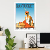 ビーチのヴィンテージNantucket ポスター (ホームオフィス)