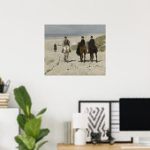 ビーチの乗馬A. Mauve - Art Poster ポスター (ホームオフィス)