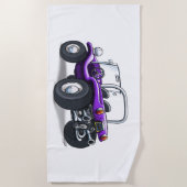 ビーチの乳母車(紫色のopentop)タオル ビーチタオル (正面)