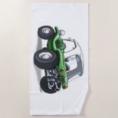 ビーチの乳母車(緑のhardtop)タオル ビーチタオル (正面)