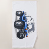 ビーチの乳母車(青いhardtop)タオル ビーチタオル (正面)