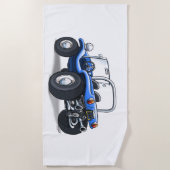 ビーチの乳母車(青いopentop)タオル ビーチタオル (正面)