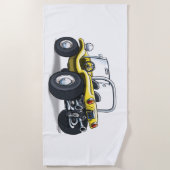 ビーチの乳母車(黄色いopentop)タオル ビーチタオル (正面)