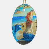 ビーチの人魚のオーナメントのサイレンのオーナメント セラミックオーナメント (左)
