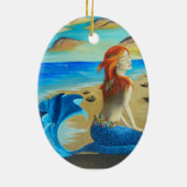 ビーチの人魚のオーナメントのサイレンのオーナメント セラミックオーナメント (裏面)