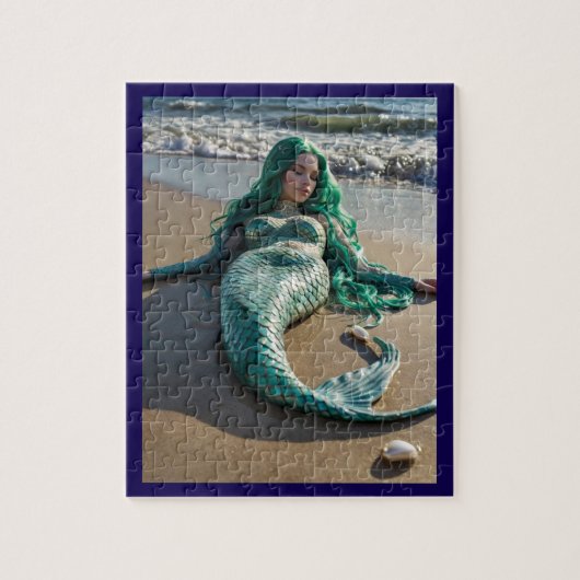 ビーチの人魚の写真 ジグソーパズル (縦)