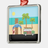 ビーチの休日 メタルオーナメント (左)