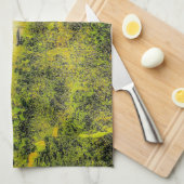 ビーチの傘を海 キッチンタオル (四つ折り)