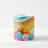 ビーチの傘を砂に コーヒーマグカップ (中央)