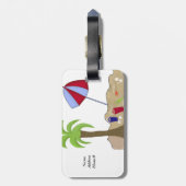 ビーチの傘を砂に ラゲッジタグ (裏面縦)