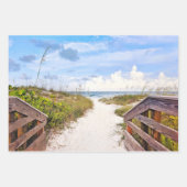 ビーチの入り口のパスFlorida写真 ラッピングペーパーシート (正面3)