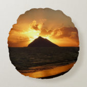 ビーチの円形の枕のハワイの日の出 ラウンドクッション (正面)