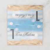 ビーチの写真の宛先 – テーブル番号 プレイスカード (外部開封)