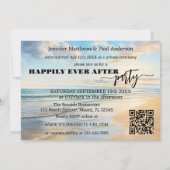 ビーチの写真の後ずっと幸結婚福に駆け落ち 招待状 (裏面)