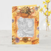 ビーチの写真カード カード (黄色い花)