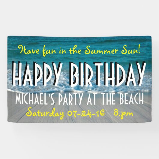 ビーチの写真撮影 + あなたのアイディア 横断幕 (横)