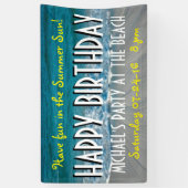 ビーチの写真撮影 + あなたのアイディア 横断幕 (縦)