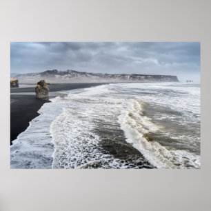 ビーチの冬の風景 ポスター