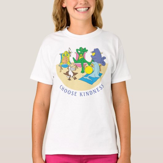 ビーチの動物たち ジュニアTシャツ Tシャツ (正面)