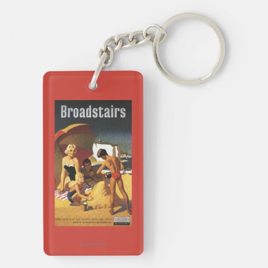 ビーチの南イギリスの鉄道家族 キーホルダー (裏面)