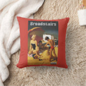 ビーチの南イギリスの鉄道家族 クッション (ブランケット)