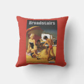 ビーチの南イギリスの鉄道家族 クッション (裏面)