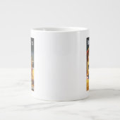 ビーチの南イギリスの鉄道家族 ジャンボコーヒーマグカップ (正面)