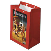 ビーチの南イギリスの鉄道家族 ミディアムペーパーバッグ (裏面アングル)