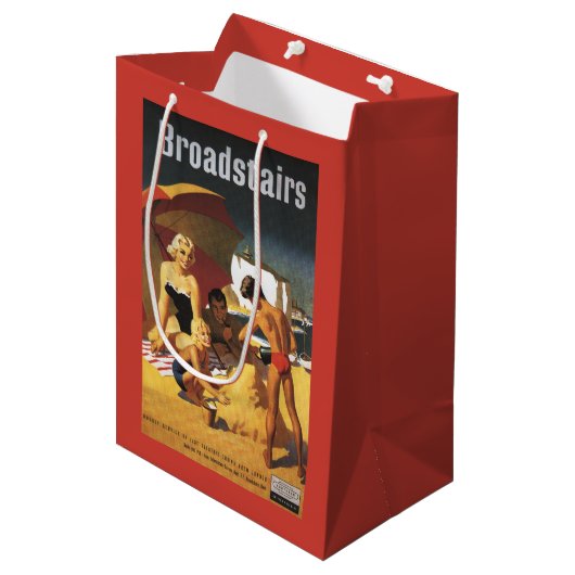 ビーチの南イギリスの鉄道家族 ミディアムペーパーバッグ (正面アングル)